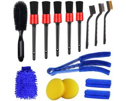 Detail Set Van 15 Brush Auto - Detail Brush - Auto Schoonmaakborstels - Multifunctionele Borstel - Interieurreiniger - Auto Wassen - Interieur Reinigen - Velgen Borstel - Interieur Reiniger Auto Borstel - Voor Auto, Stof, Kantoor