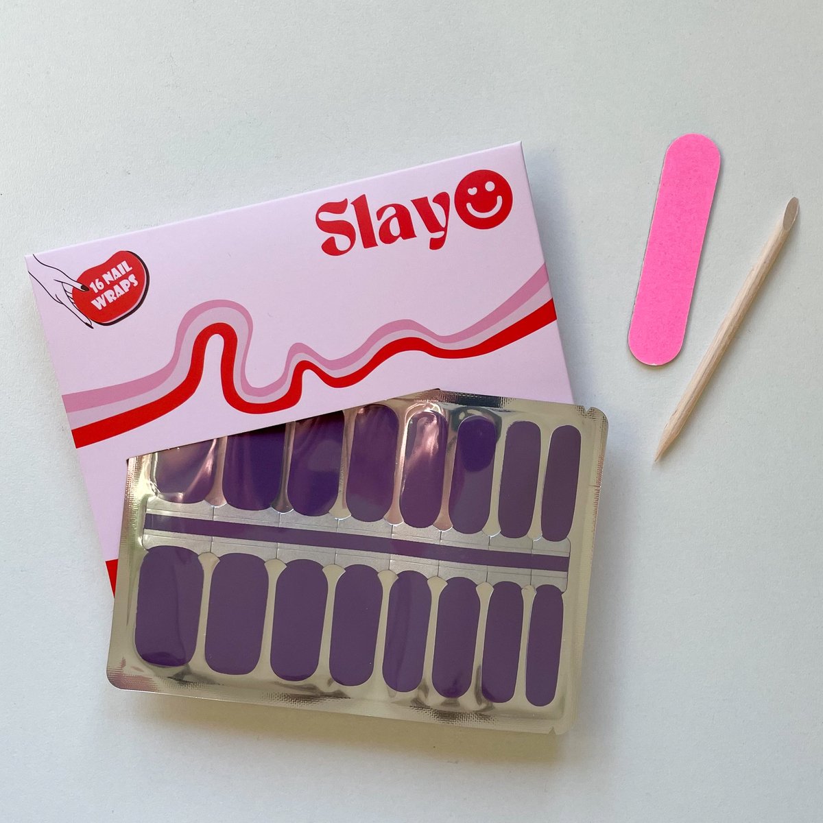 Slayo© - Nail Wraps - Nagelstickers Perfect Purple - Nagel Wraps - Nail Stickers - DIY - Nail Art - Nagelstickers - GEEN lamp nodig