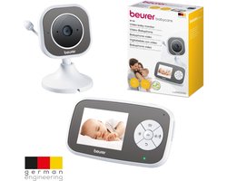 Beurer BY 110 Video Babyfoon - Ouderunit/XL beeldscherm & camera - Digitale wireless verbinding - Bereik tot 300 meter - Nachtzicht - Digitale zoom - Intercom - Liedjes - Diverse alarmen - Timer - Eco+ - 3 Jaar garantie