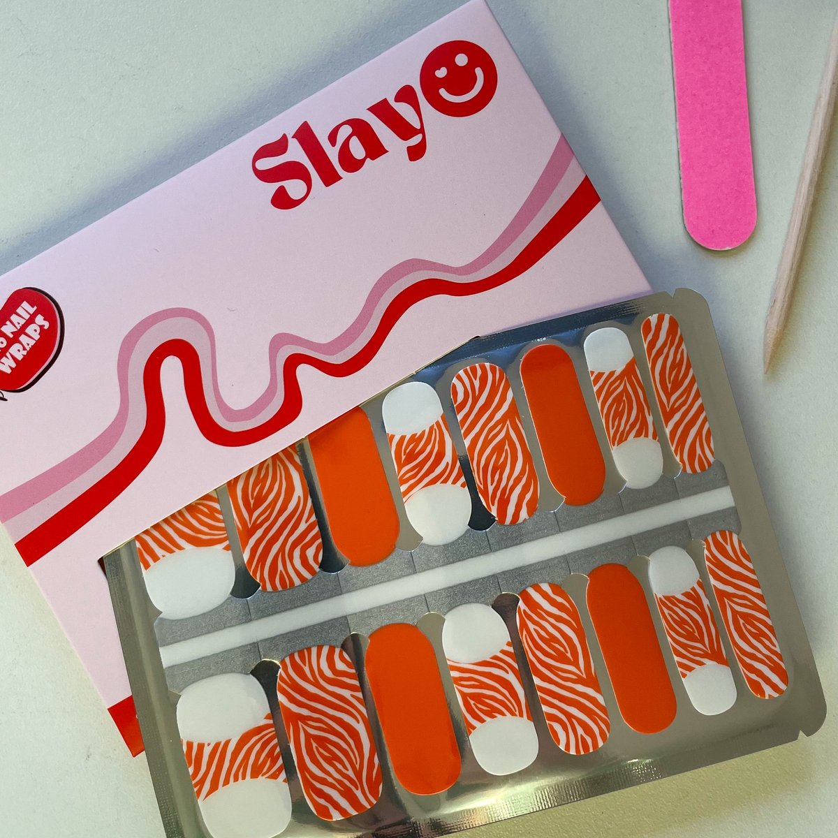 Slayo© - Nail Wraps - Nagelstickers Orange Safari - Nagel Wraps - Nail Stickers - DIY - Nail Art - Nagelstickers - GEEN lamp nodig