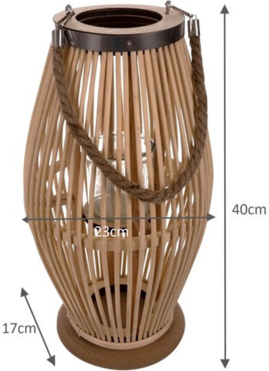 Gardlov bamboe rotan lantaarn groot - Sfeervolle 40 cm lantaarn voor binnen en buiten — cadeau in Wonen & Interieur - foto 6
