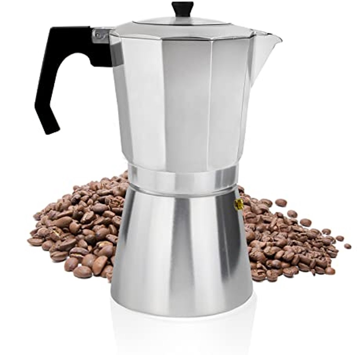 Espressokan voor 9 kopjes van Aluminium - Koffiemaker met Transparant Deksel