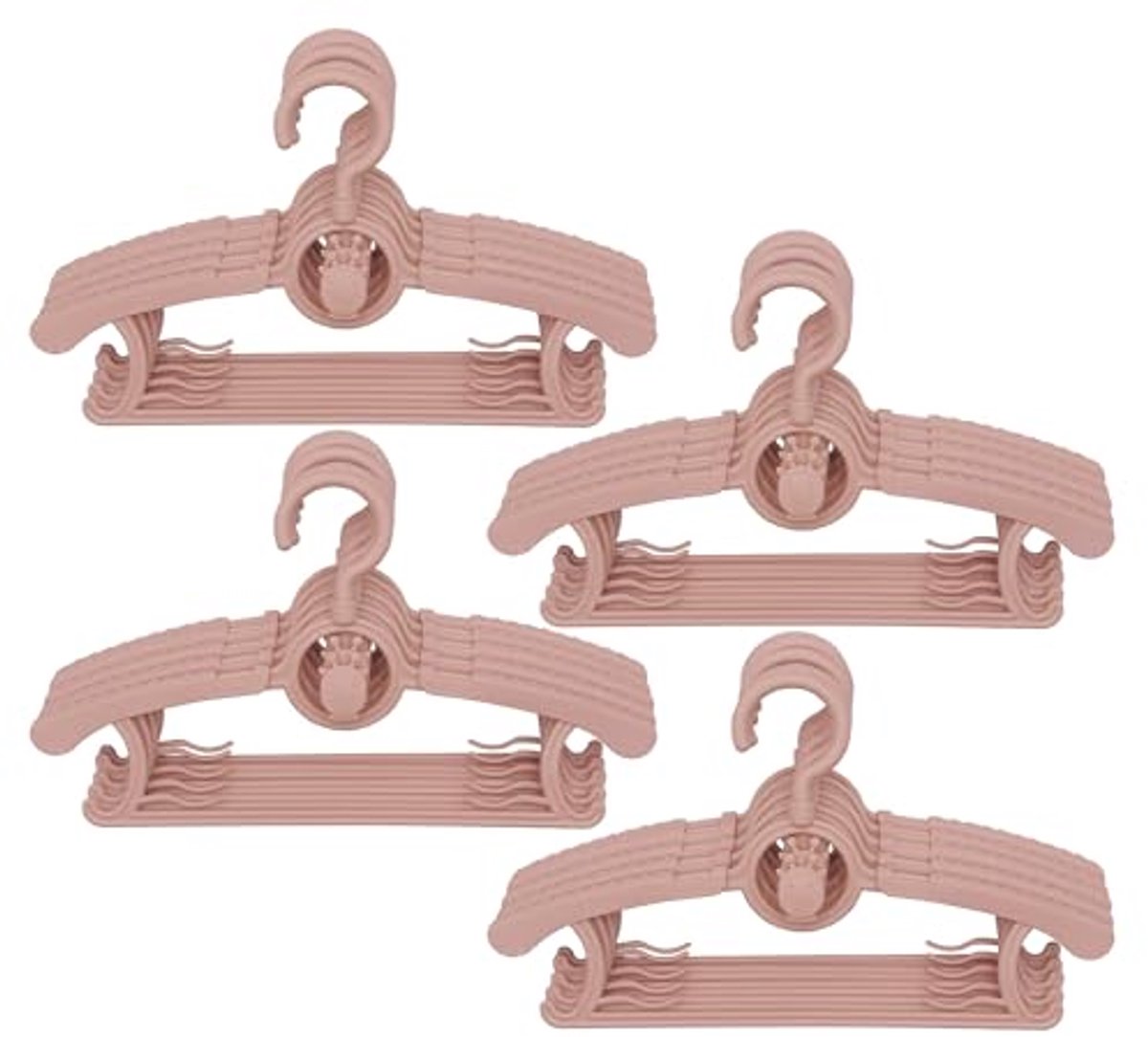 Verstelbare 360° Draaibare Baby Hangers - 20 Stuks Roze Antislip Kinderhanger