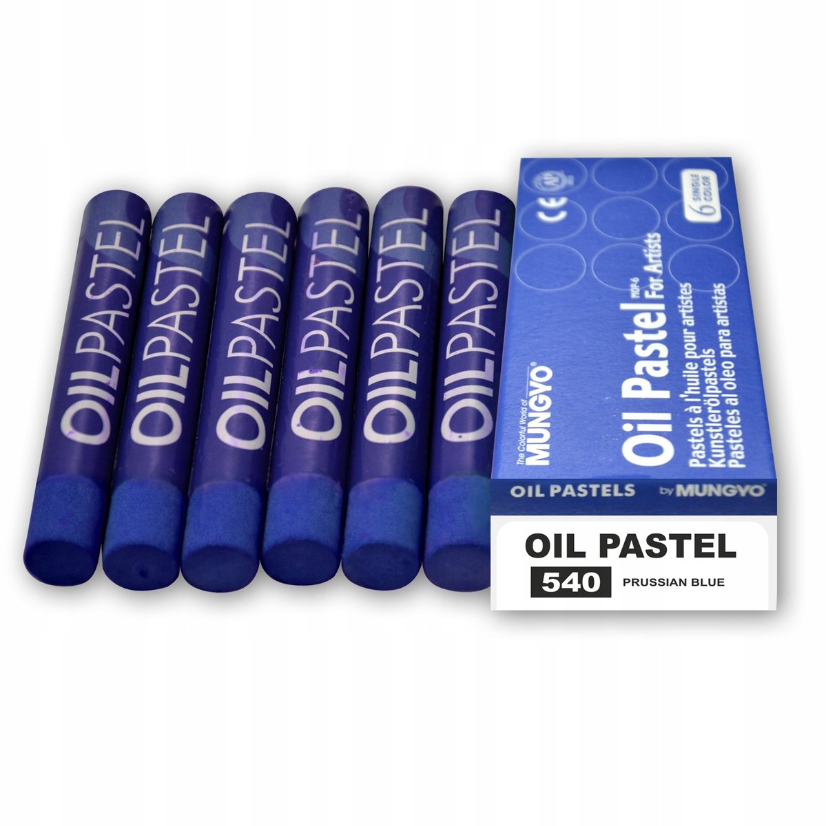 Mungyo Oliepastels Set - 6 Kleuren - Pruisisch Blauw