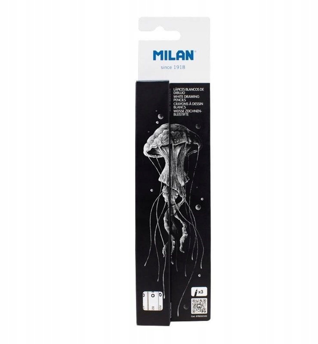 Milan Witte Houtskool Pennenset (3 stuks)