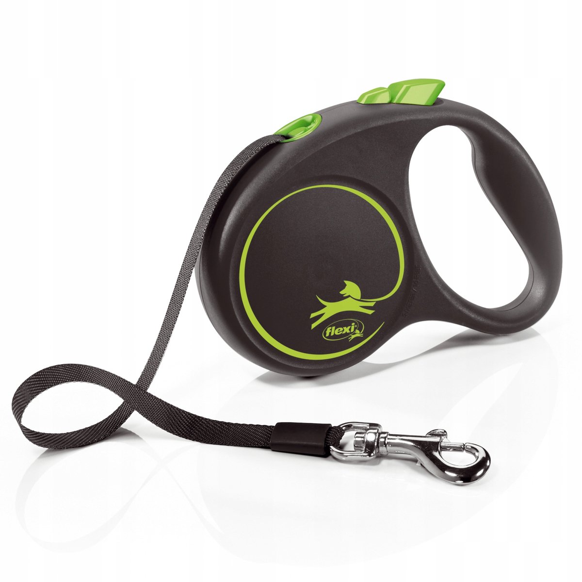 Flexi Black Design S Automatische Lijn, Groen, 5m Tape