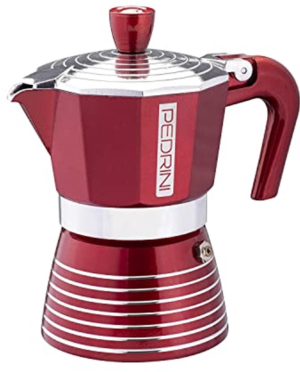 Espresso-maker van aluminium voor 6 kopjes - Glinsterend Rood