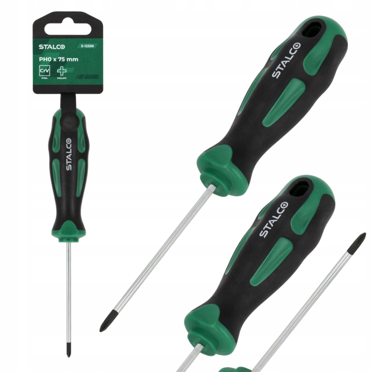 Stalco Schroevendraaier Phillips PH0 x 75 mm CrV Kruiskop