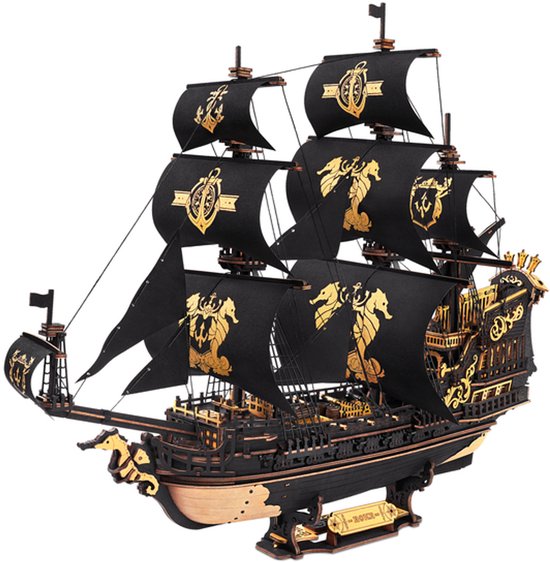 Robotime The Seahorse Barque - ROKR Scale Model Vehicles Series - MCB02 - Schip - Bouwpakket - Miniatuur - Hobby - Knutselen