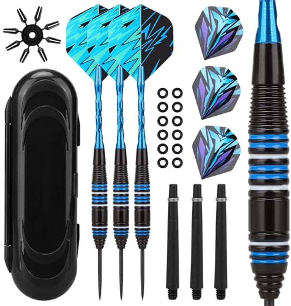 Professionele dartpijlen set 23g met metalen punt en accessoires