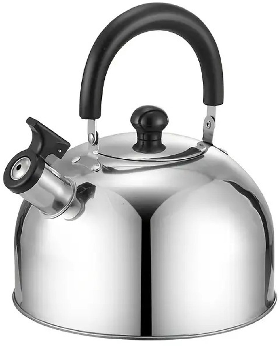 Roestvrijstalen Fluitketel 2,5 L – Geschikt voor Inductie & Gas – Minimalistisch Design