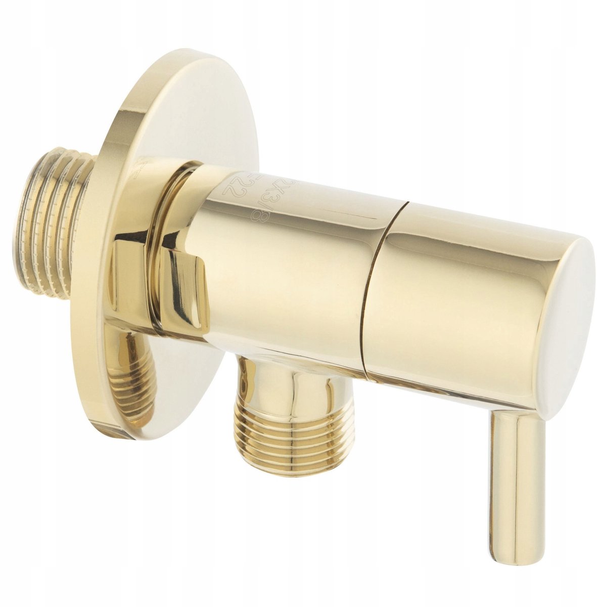 Ferro Rotondo Hoekstopkraan Goud Keramische Kop 1/2"