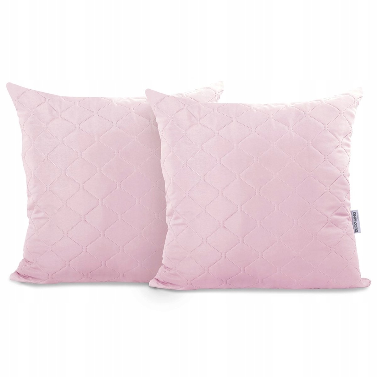 Roze gewatteerde kussensloop 40x40 cm - Set van 2