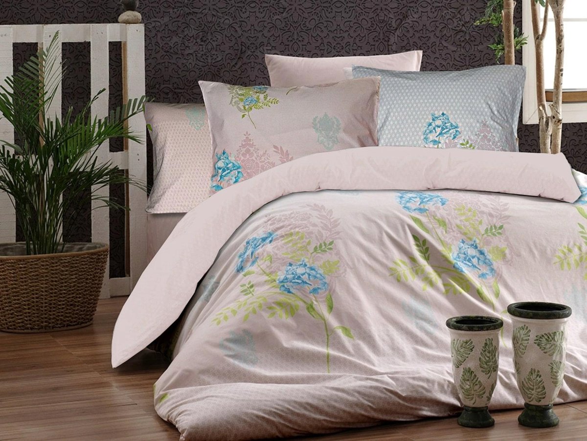Katoenen Dekbedovertrek 200x220cm - Ortanca Pink - Cottonlove Exclusief