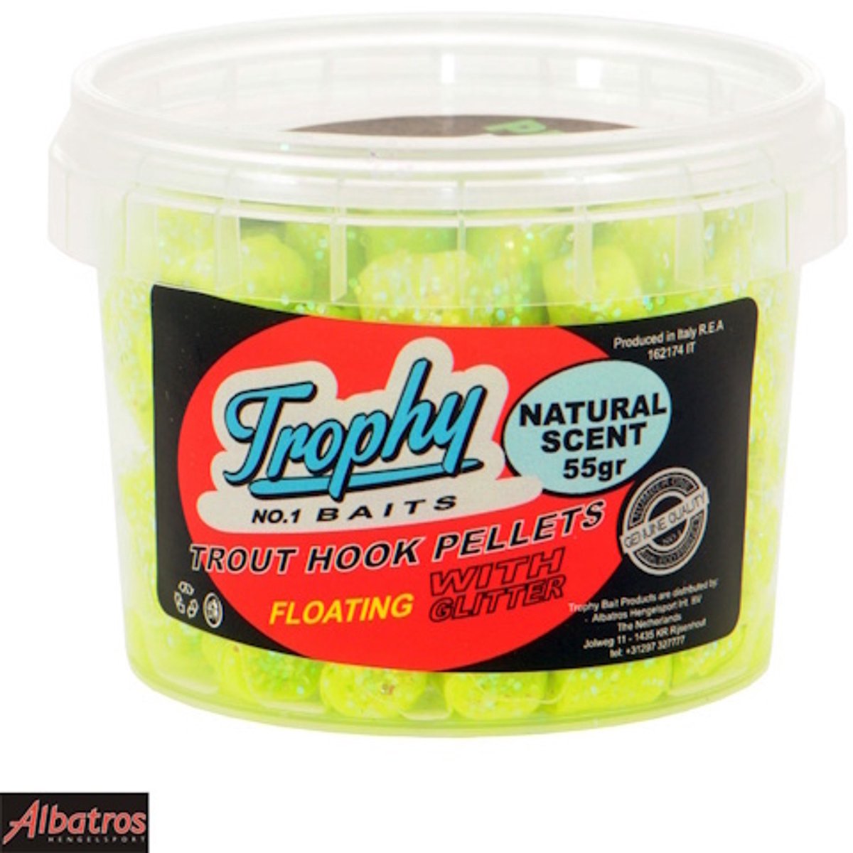 Trophy Baits Trout Pellet – kant-en-klare forelpellets met natuurlijke geur in diverse kleuren Light Green 55GR