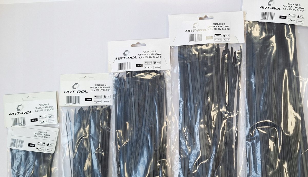 Kabelbinders Zwart 250x3.6mm UV-bestendig - 100 stuks