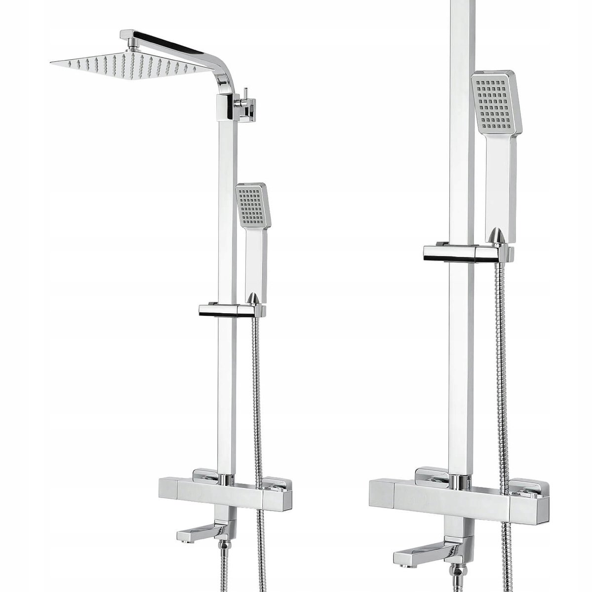 Douche-badcombinatie met thermostaat en regendouche 20cm