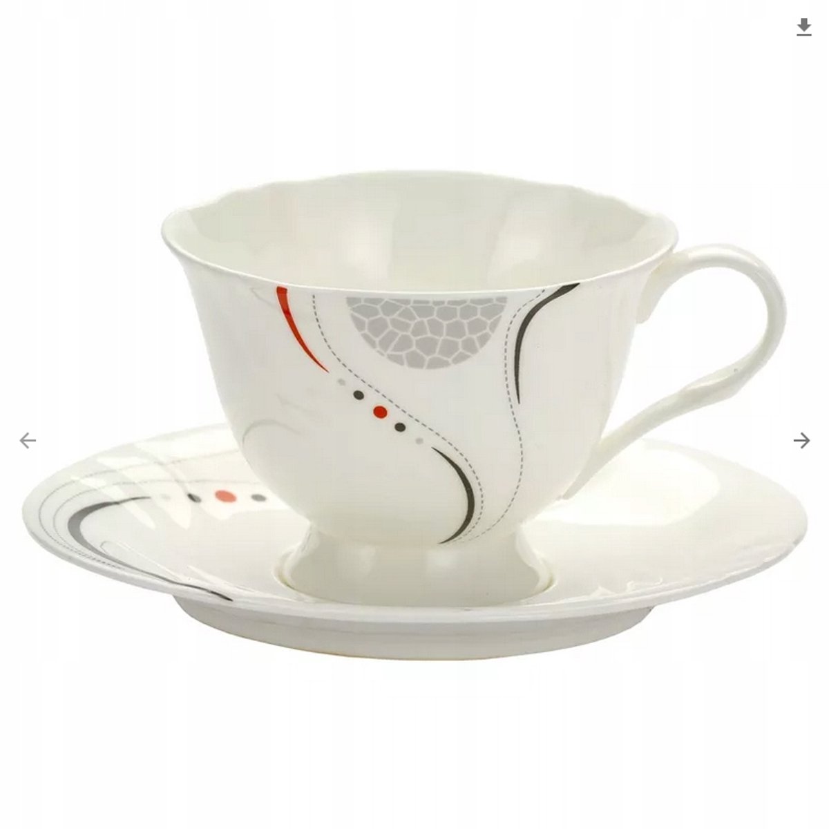 Bone China Kopje 200 ml met Subtiel Patroon - Minimalistisch Design