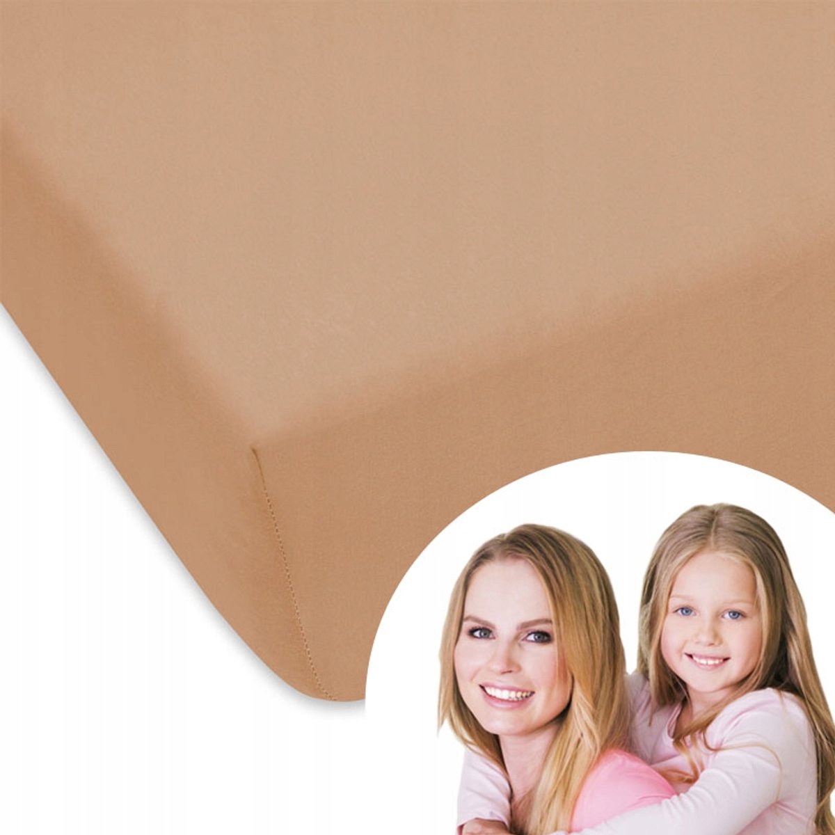 Jersey Hoeslaken met Elastiek 180x200 cm Beige