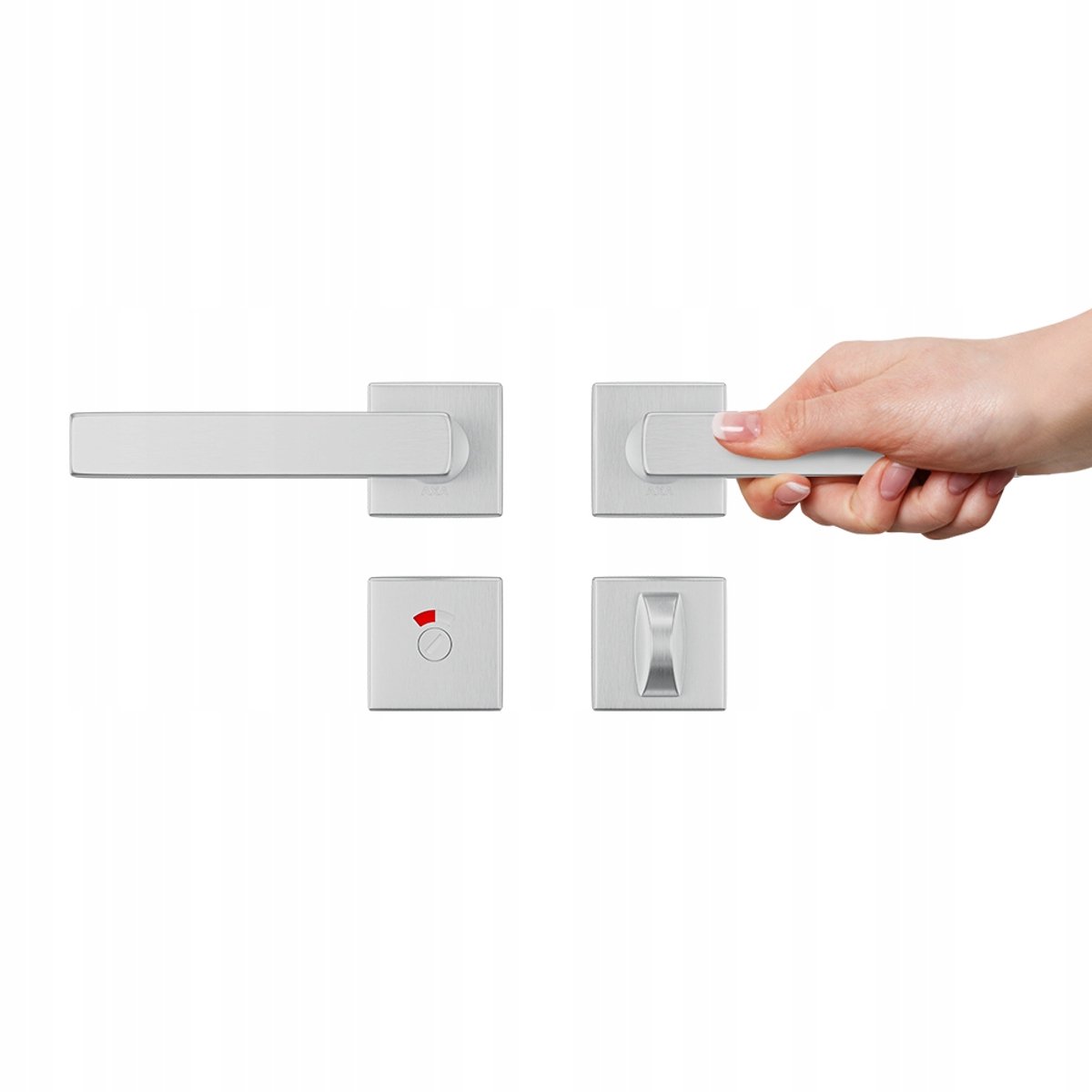 AXA Tripoli WC Deurklink met Rode/Groene Indicator - Aluminium