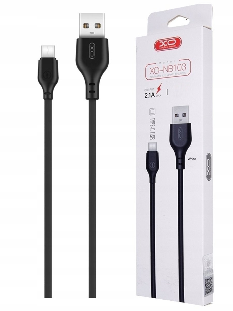 USB-C Kabel 2m XO NB103 - Snel Laden & Data, Flexibel Siliconen