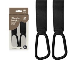 Sipo SCA-12 Universele Wagenhaakjes - Set van 2 Stuks - Eco Leren Ontwerp - Boodschappenhaak - Tot 5 kg Draagvermogen - Karabijnhaak - Tassendrager - Kinderwagen -