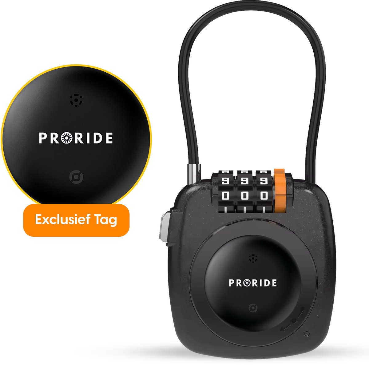 Proride® Hangslot – Kofferslot 3-cijferig – Reisslot – Kabelslot - Cijferslot – Tag apart verkrijgbaar – Kofferslot – Skislot – Slot voor Reiskoffer – Zwart