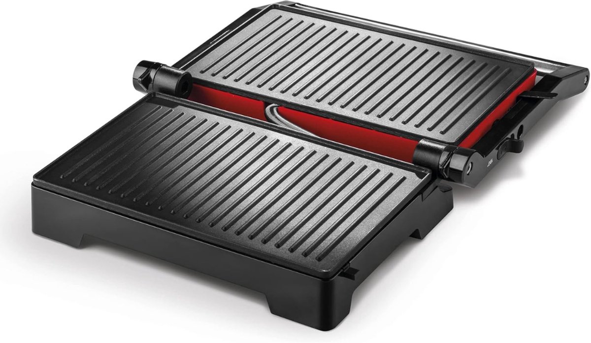 DailySupplies Contactgrill - Tosti Apparaat - Rood met zwart thumbnail 4