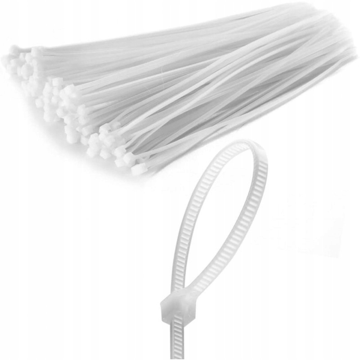 100x Witte Kabelbinders 550x7.5mm - UV- en Weerbestendig Polyamide