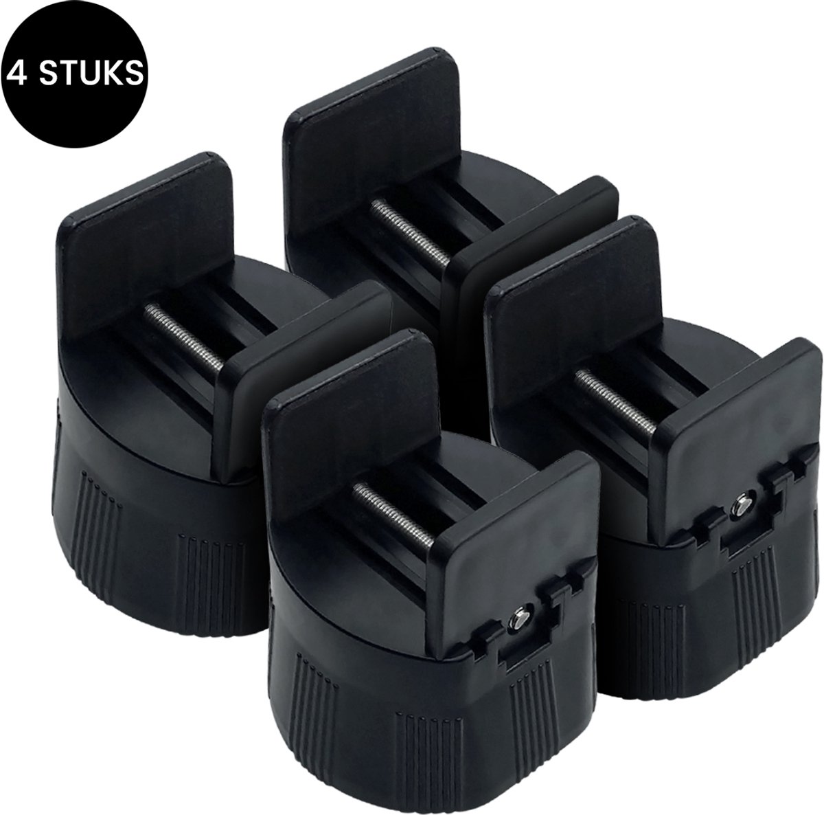 Purepeak Verstelbare Meubelverhogers Set 4 Stuks - Bedverhogers - Tafelverhoger - 5.2 cm - Tafelpoot verhoger - Zwart