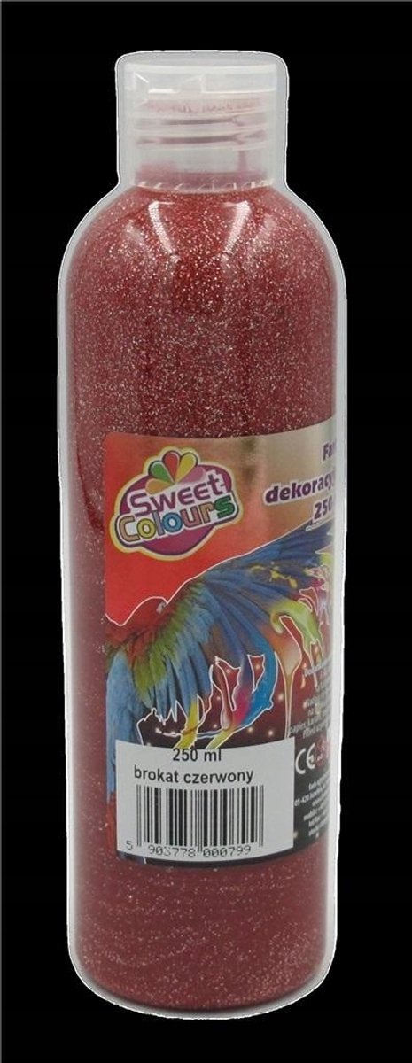 Decoratieve Rode Glitter Verf 250ml - Creatief Knutselen
