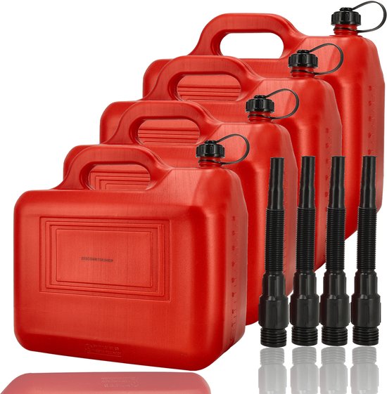 Relaxdays opvouwbare jerrycan, set van 3, 20 liter, waterzak met kraantje, BPA-vrij, transparant/oranje