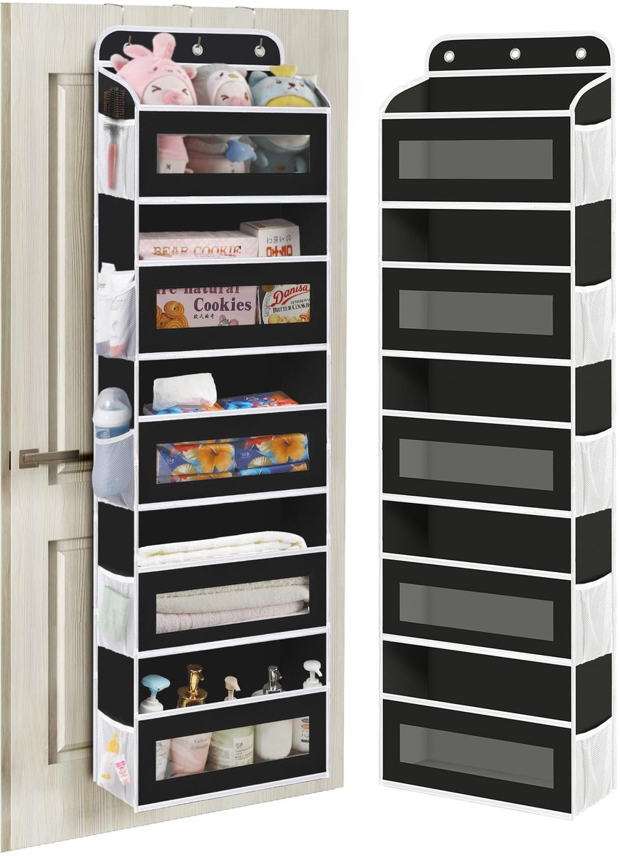 Unyqoos Opvouwbare hangorganizer met 5 vakken voor diverse ruimtes en toepassingen Zwart wit