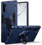 Samsung Galaxy Note 10 hoesje, dubbel gelaagde pantser case met standaard, navy blauw - GSM Hoesje / Telefoonhoesje Geschikt Voor: Samsung Galaxy Note 10