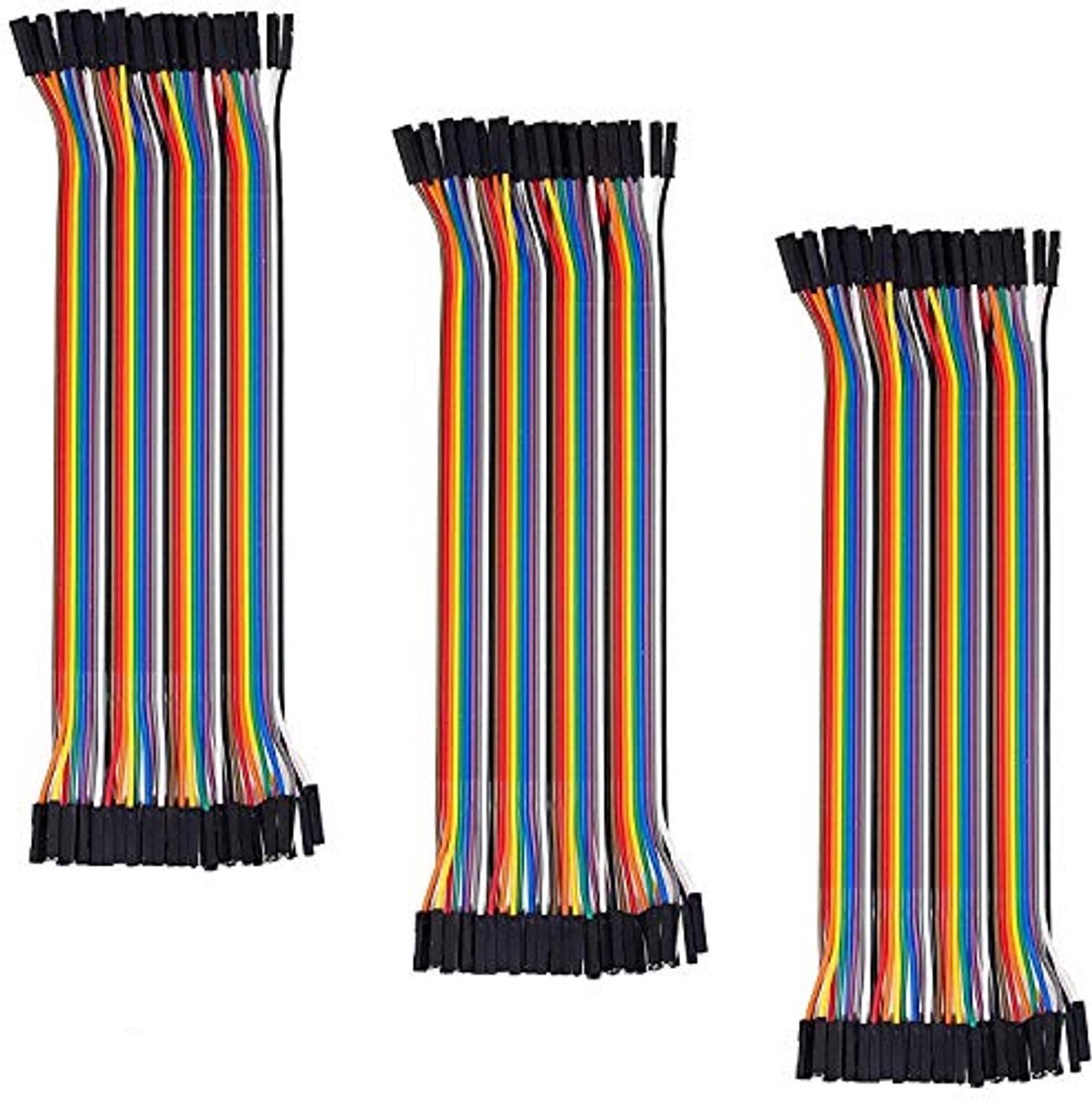 Jumper Wire Kabelset - 40 Stuks van 20 cm F2F Vrouwelijk voor Arduino en Raspberry Pi - Inclusief E-Book