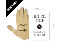 25 stuks wenskaarten afscheid ''het zit drop bedankt voor de fijne tijd'' - enkele A6 kaarten zonder enveloppen - Afscheid school pensioen collega's - wenskaarten bedankjes met drop maken - Bedanken medewerkers personeel collega's juffen meesters