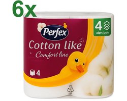 Perfex Toiletpapier Cotton Like – 3-laags – 24 rollen – 135 vellen per rol | Voordeelverpakking