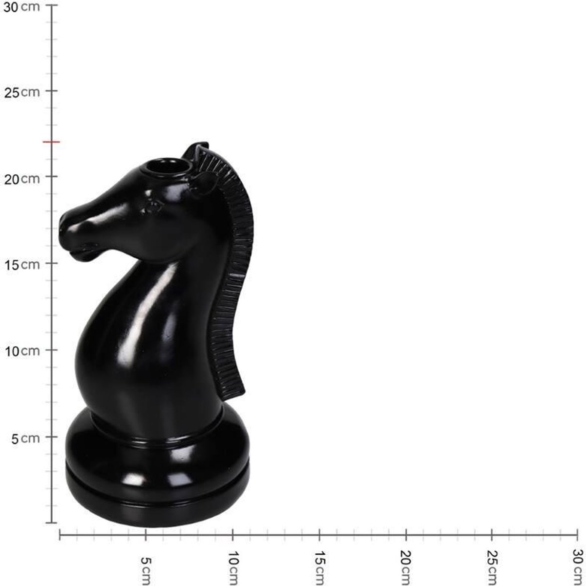 Kandelaar Schaakstuk Het Paard – H22 cm – Polyresin – Kersten