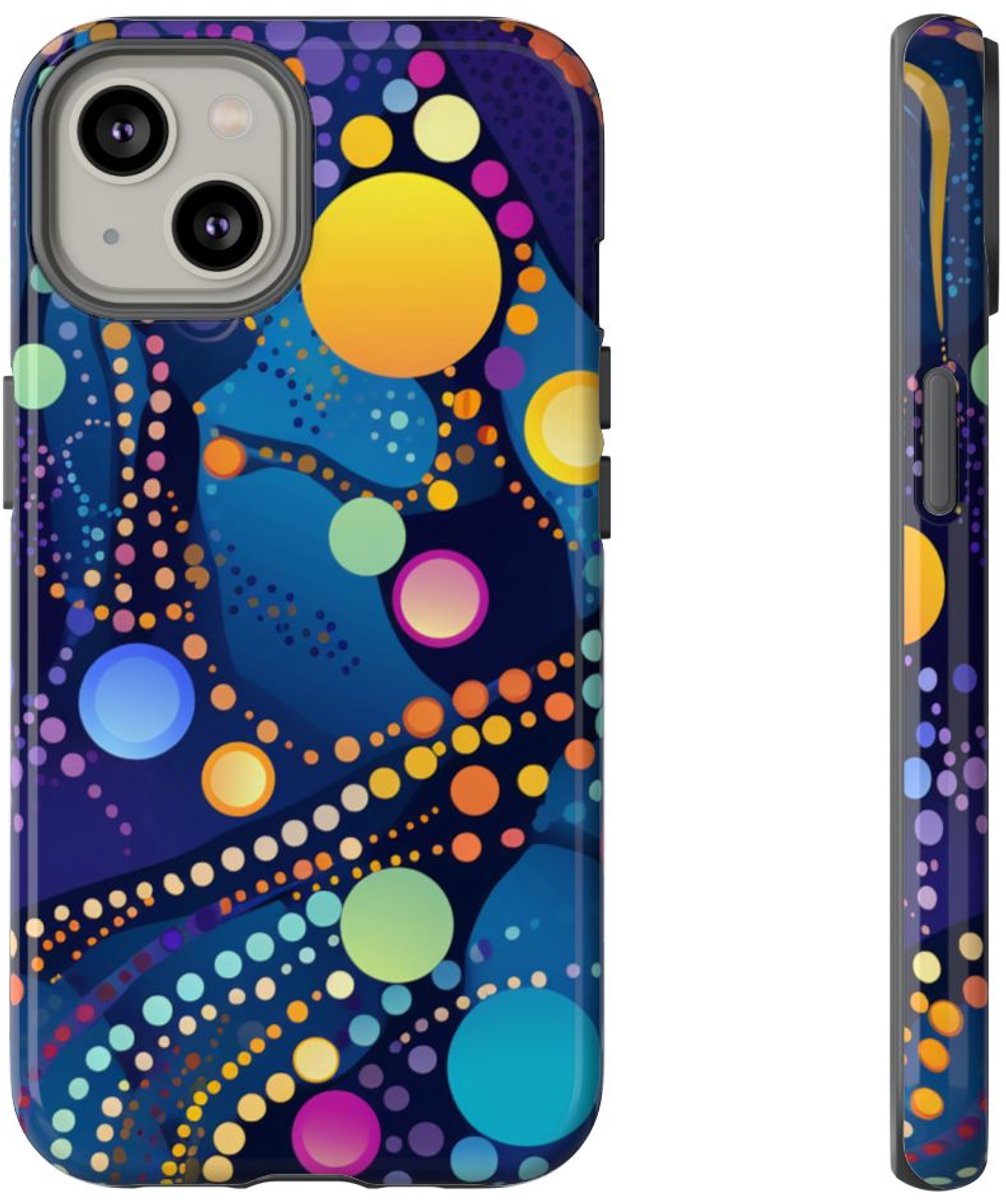 Kleurrijk Abstract Stippenpatroon – Telefoonhoesje Geschikt voor iPhone 14