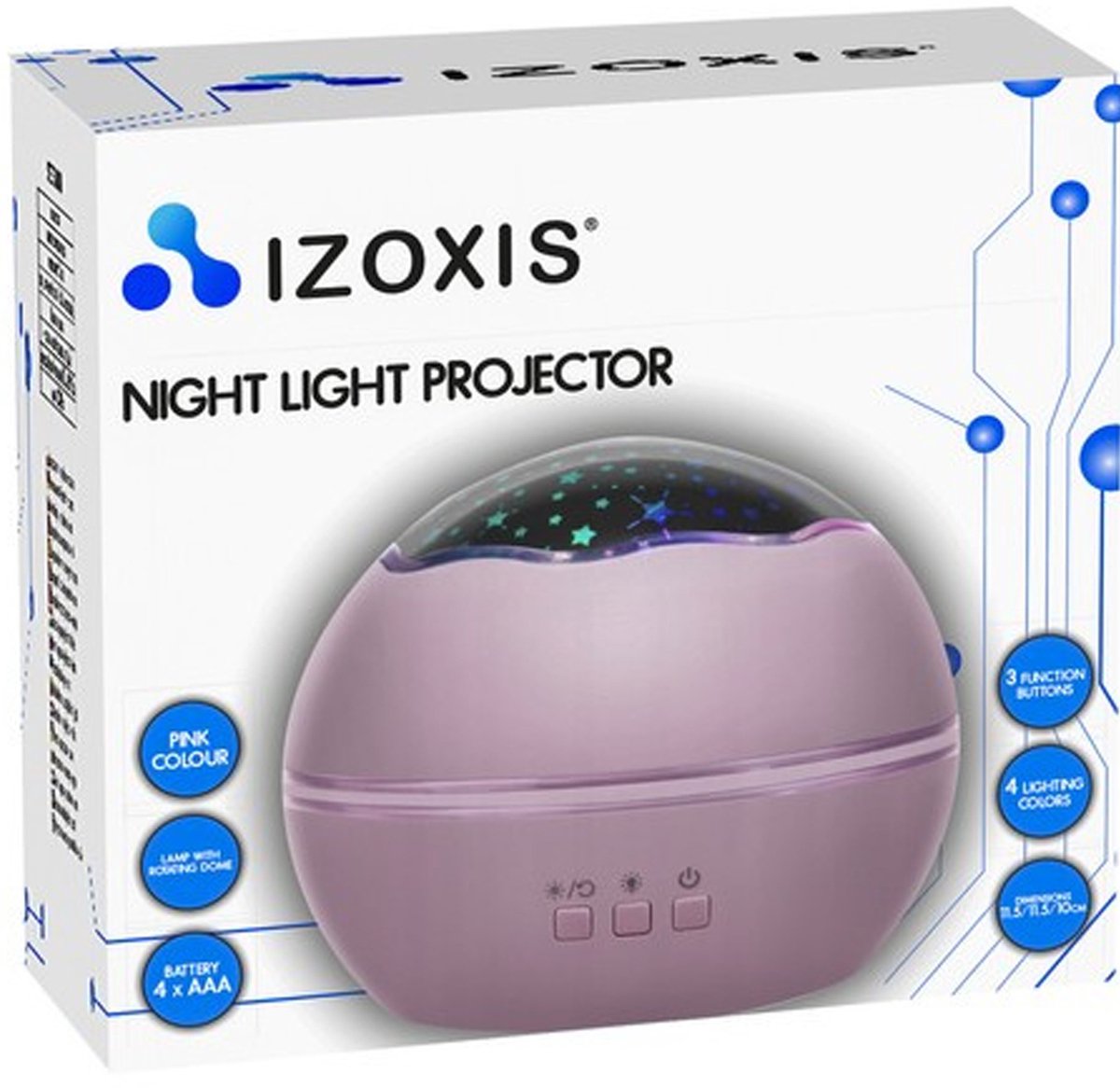 Nachtlampje met projector - Sterren of dolfijnen - roze – foto 5