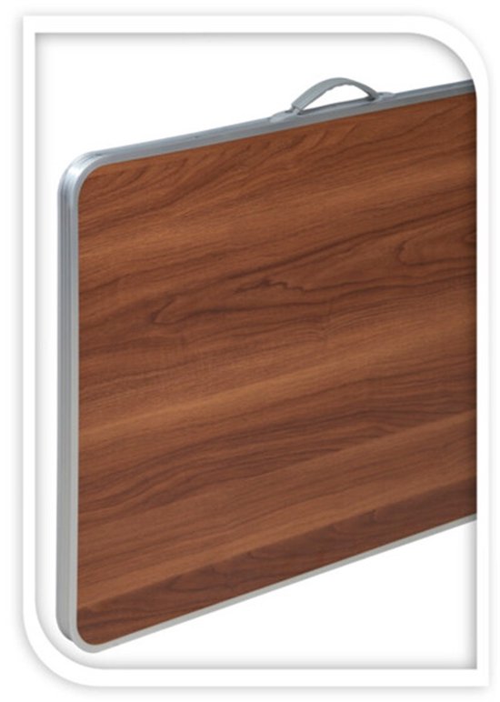Redcliffs Camping tafel - aluminium - lichtgewicht - hout/zwart - 80 x 60 x 69 cm - hoge eettafel - Weerbestendig van Merkloos — afbeelding 3