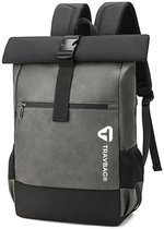 TRAVBAG® METRO - Rolltop - Dames & Heren - Rugzak - Rugtas - Imperméable - 20-25L - Port de Recharge USB - Compartiment Laptop 15.6 inch - Urban Grey - Grijs