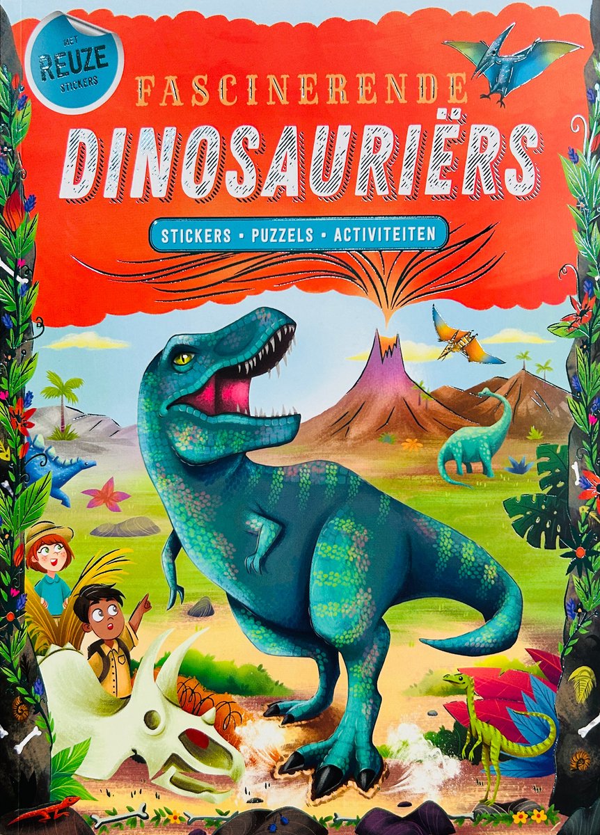 Rebo Stickerboek bundel - 3 stickerboeken met reuze stickers - Dieren + Insecten + Dinosaurussen - Voor kinderen 3-6 jaar - Peuters / Kleuters - Doeboek - Stickervellen — afbeelding 3