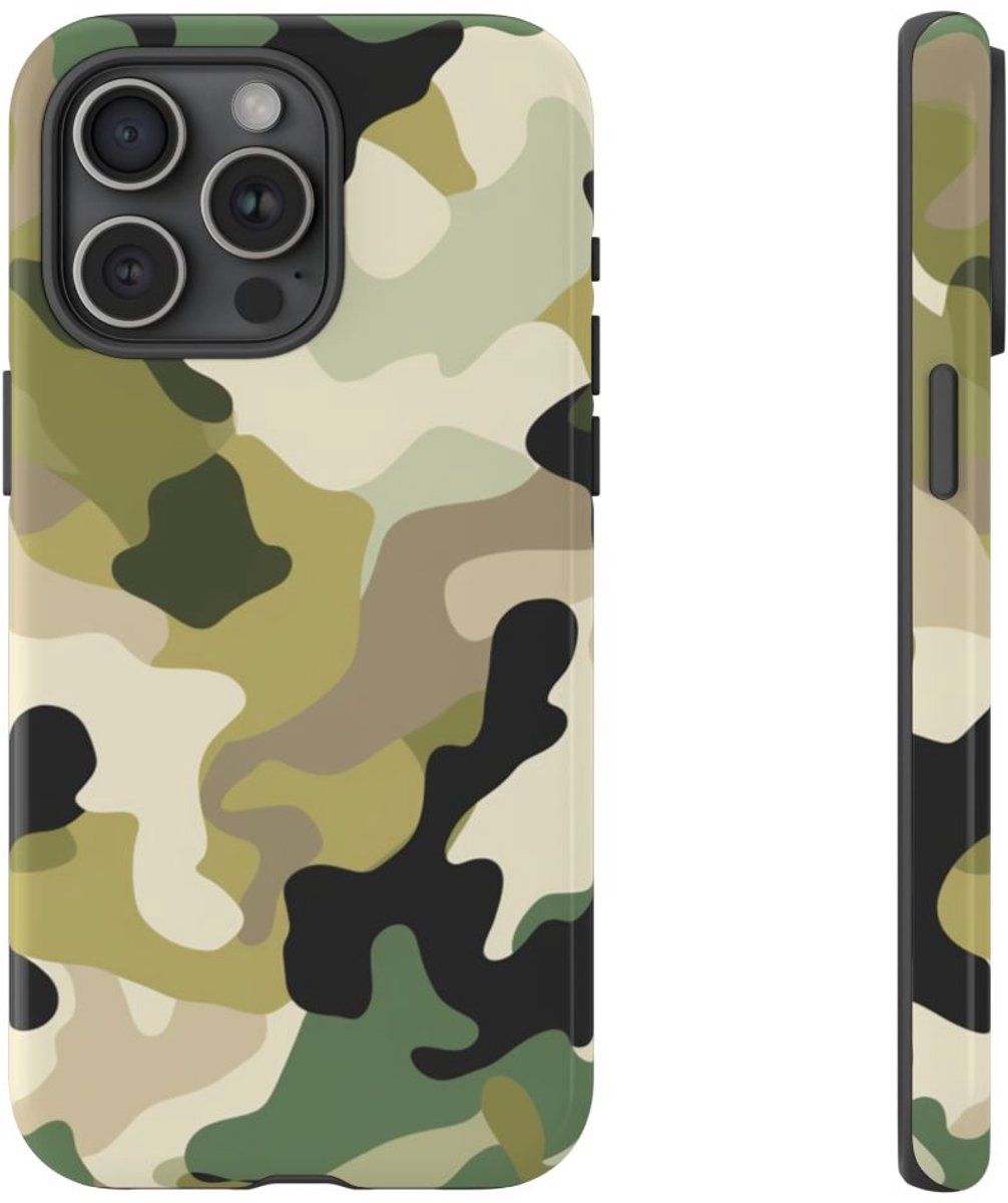 Klassiek Camouflagepatroon – Telefoonhoesje Geschikt voor iPhone 15 Pro Max
