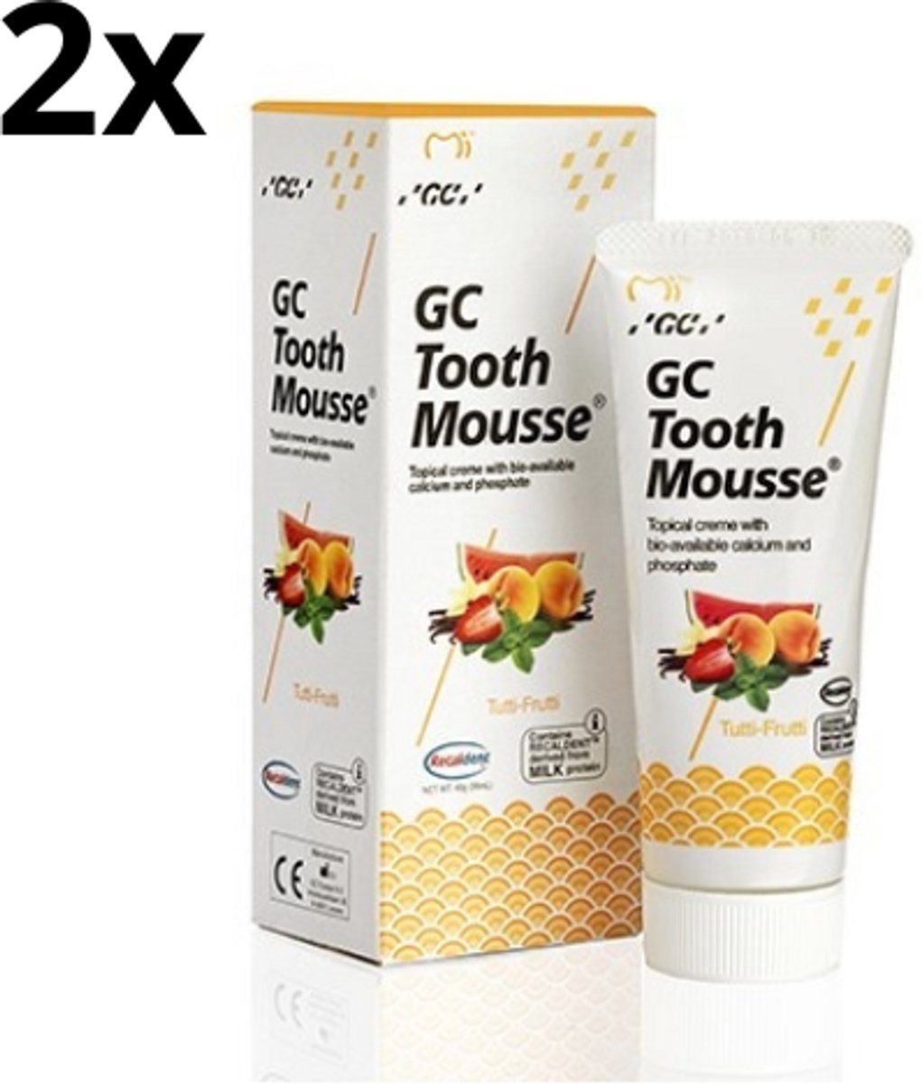 GC Tooth Mousse Tutti Frutti - 2 stuks - Voordeelverpakking