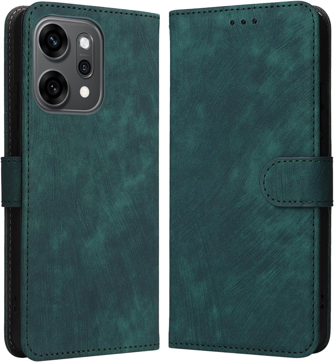 Zandarix Geschikt voor Oppo Reno 14 - Hoesje met Kaartsleuven - Schokbestendig en RFID - Book Case Hoesje - Groen