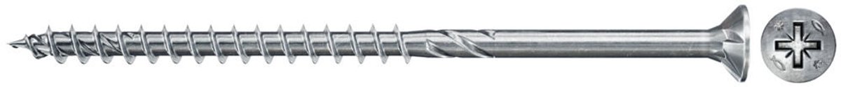 Fischer 25x Power-Fast II FPF II CZP 6 x 300 mm BC verzonken kop met kruiskopsleuf PZ3 deeldraad galvanisch verzinkt blauw gepassiveerd - 670511