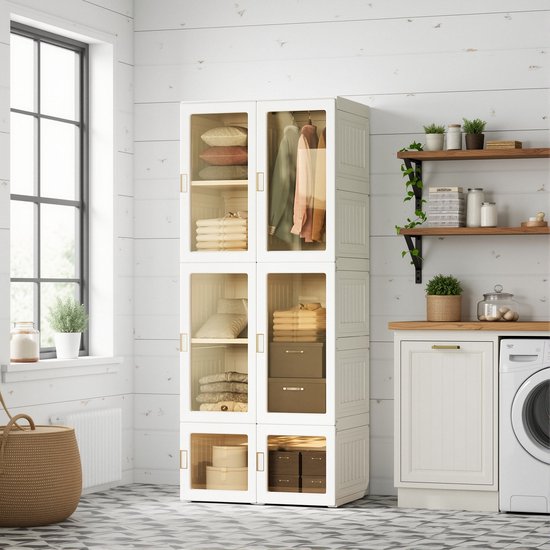 Opvouwbare kast 108 x 170 x 45 cm Doe-het-zelf stoffen kledingkast | bol