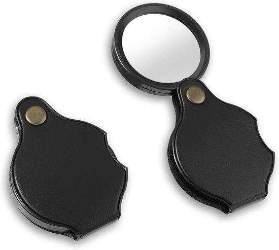 Dimeho 2 stuks mini-vergrootglas, 10-voudig zakvergrootglas, opvouwbare leesloep, draagbaar, vergrootglas, geschikt voor lezen, boeken, kranten, landkaarten, sieraden, repareren, knutselen (15 × 6 cm