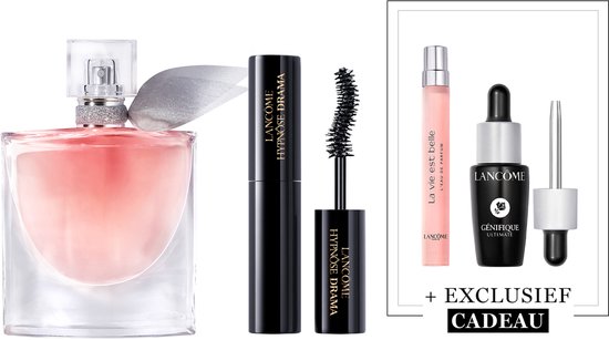 Lancôme La Vie est Belle Eau de Parfum - 50ml & Lancôme Hypnôse Drama Mascara - 01 Excessive Black Midi + 2 Cadeaus